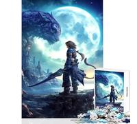 Fantasy Warrior And Giant Cat Puzzles for Teenagers 1000 Piece Support Memory Strength And Retention Gentle Calm Leisure Activity (38X52cm)