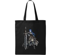 Fantasy Warrior with Massive Sword Natural Cotton Tote Bag Black