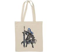 Fantasy Warrior with Massive Sword Natural Cotton Tote Bag White