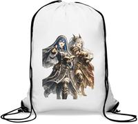 Fantasy Warriors Casting Spells Together Gym Sack Casual Drawstring Bag White