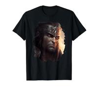 Fantasy Warrior's Epic Battle Full of Magic Value Graphic T-Shirt, Men, Black, M
