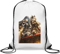 Fantasy Warriors Making Victory Signs Gym Sack Casual Drawstring Bag White