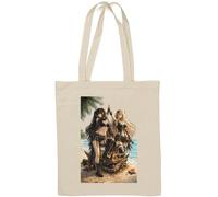 Fantasy warriors on tropical beach Natural Cotton Tote Bag White