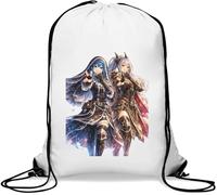 Fantasy Warriors Posing Confidently Gym Sack Casual Drawstring Bag White