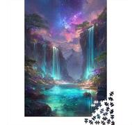Fantasy Waterfall 1000 Piece Jigsaw Puzzle Paper for Adults Starry Sky Puzzle Game for Family Relaxation Decoration Gift 38x26cm/1000pcs