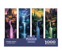 Fantasy Waterfall Castles Fun And Challenging Family Game 1000 Pieces Puzzle -Four Vertical Waterfall Scenes for Adults Kids Great Gift Idea70x50cm/1000pcs