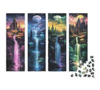 Fantasy Waterfall Castles Jigsaw Puzzle 1000 Pieces Recycled Paper for Adults Puzzle for Adults Hard Difficult Challenging Family Game Fun Home Present Great Gift Idea 70x50cm/1000pcs