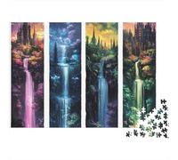 Fantasy Waterfall Castles Jigsaw Puzzle Scenery 1000 Pieces Thick Cardboard Eco-friendly for Adults 12 Mind Relaxation Puzzle 38x26cm/1000pcs