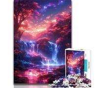 Fantasy Waterfall Landscape Jigsaw Puzzles for Teenagers 1000 Piece Puzzle,Decompressing Intellectual Educational Toy Perfect Decoration (38x26cm)