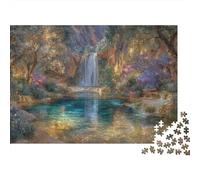 Fantasy Waterfall Scene 1000 Piece Natural Waterfall Pool Landscape Jigsaw Puzzle For Adults Thick Card Board Decompression Educational Game Gifts for WomenGifts for Men 70x50cm/1000pcs