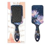 Fantasy Waterlily Hair Brush Lotus Butterfly Wet Dry Air Cushion Hair Brush Plastic Detangler Hairbrush for Kids Adults Back To School Gift Women Men