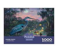 Fantasy Wetland Heron Jigsaw 1000 Pieces Challenge Game for Adults,Magical Forest Impossible Jigsaw Puzzles 1000 Piece Educational Games for Adults Or Families 70x50cm/1000pcs