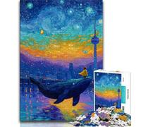 Fantasy Whale Jigsaw Puzzles 1000 Pieces for Adults Teens,Staycation Kill Time with Fully Interlocking Randomly Shaped Pieces 38x26cm