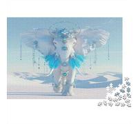 Fantasy White Elephant 1000 Piece Jigsaw Puzzle Paper for Adults Polar Dream Style Focus Game for Family Relaxing Gift Home Decor 52x38cm/1000pcs
