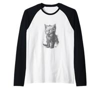Fantasy White Smoke Kitten Raglan Baseball Tee