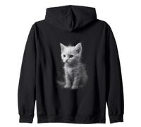 Fantasy White Smoke Kitten Zip Hoodie