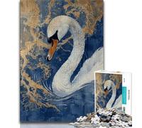Fantasy White Swan Puzzles for Teenagers Teens 1000pc Puzzle,Pattern Assembly Fun at Home Activities,Birthday Present,Travel Gifts 50x75cm