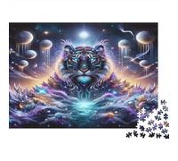 Fantasy White Tiger 1000 Piece Jigsaw Puzzle for Adults Paper Puzzle Game Cosmic Dream Style Home Decor Gift for Relaxation Focus 52x38cm/1000pcs