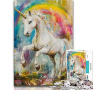 Fantasy White Unicorn Jigsaw Puzzles for Teenagers 1000 Pieces,Learning Educational Toys Family Games Birthday Present,Gifts (38x26cm)