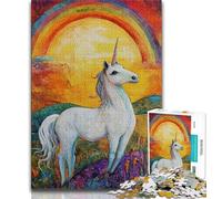 Fantasy White Unicorn JigsawPuzzle 1000 Pieces for Adults,Challenging To Complete But Fun And Humorous with Matching Poster And Trivia Sheet 38x26cm