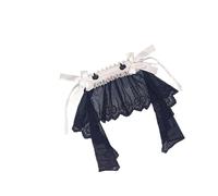 Fantasy Wing Headband with Delicate Lace Trim for Cosplay Fantasy Headdress, Black White, One Size