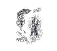 Fantasy Wings Herbal Tattoo Sticker Female Wrist Waterproof Durable Simulation Half Arm Flower Arm