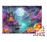 Fantasy Winter Landscape 1000 Pieces Heavy-duty Cardboard Halloween Castle Puzzle for Kids 12+ Frustration-free Assembly Retirement Gift Museum-quality Print 38x26cm/1000pcs