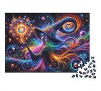 Fantasy Witch Art Print Jigsaw Puzzles Puzzle for Adults Kids. 1000 Piece Whimsical Challenge Toy Educational Game Home Decoration for Educational Games Gifts 52x38cm/1000pcs