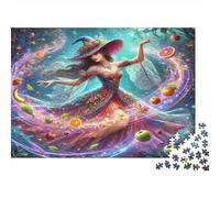 Fantasy Witch Theme 1000 Piece Paper Jigsaw Puzzle for Adults, Improve Focus, Fruit Magic Art Puzzle, Home Social Brain Teaser Wall Decor 38x26cm/1000pcs