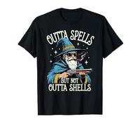 Fantasy Wizard Meme Outta Spells But Not Outta Shells Funny T-Shirt