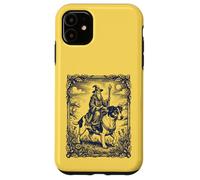 Fantasy Wizard Riding Dog Jack Russel Vintage Engraving Art Case for iPhone 11