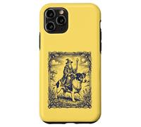 Fantasy Wizard Riding Dog Jack Russel Vintage Engraving Art Case for iPhone 11 Pro