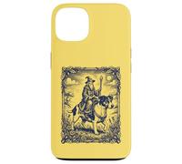 Fantasy Wizard Riding Dog Jack Russel Vintage Engraving Art Case for iPhone 13