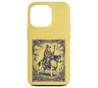 Fantasy Wizard Riding Dog Jack Russel Vintage Engraving Art Case for iPhone 13 Pro