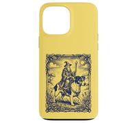 Fantasy Wizard Riding Dog Jack Russel Vintage Engraving Art Case for iPhone 13 Pro Max