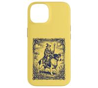 Fantasy Wizard Riding Dog Jack Russel Vintage Engraving Art Case for iPhone 14