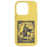 Fantasy Wizard Riding Dog Jack Russel Vintage Engraving Art Case for iPhone 14 Pro