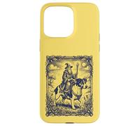 Fantasy Wizard Riding Dog Jack Russel Vintage Engraving Art Case for iPhone 15 Pro Max