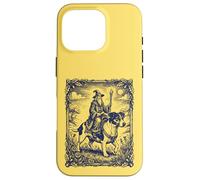 Fantasy Wizard Riding Dog Jack Russel Vintage Engraving Art Case for iPhone 16 Pro