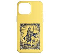 Fantasy Wizard Riding Dog Jack Russel Vintage Engraving Art Case for iPhone 16 Pro Max