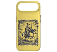 Fantasy Wizard Riding Dog Jack Russel Vintage Engraving Art Case for iPhone Air