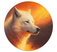 Fantasy Wolf 1000 Piece Jigsaw Puzzle Round Jigsaw Puzzles 1000 Pieces for Adults Erfect for Home Decor, Birthdays, Holidays, And Gifts 67.5x67.5cm