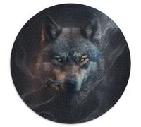 Fantasy Wolf 1000 Piece Jigsaw Puzzles for Adults Round Puzzle 1000 Pieces Jigsaw Creative Family Game & Home Decor, for Teenagers 67.5x67.5cm