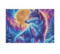 Fantasy Wolf 300 Piece Premium Jigsaw Puzzle Adult Jigsaws Brain Training Hobby Home Decor Winter Gift Unique Shaped Eco Friendly Material 300 PCS/40x28cm