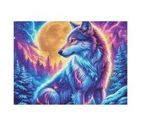 Fantasy Wolf 500 Piece Complete Jigsaw Puzzle Set Animal Pet Wildlife Teens Beginners Educational Challenge Puzzle Fans Group Play Anniversary Fathers Thick Cardboard 500 PCS
