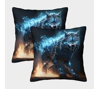 Fantasy Wolf-digital Art Style_1 Pillow Covers 2 Pack Cozy Pillowcases Available All Seasons Cushion Cover Zippered Decor Sofa for Living Room Bedroom 50x50cm