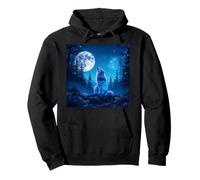 Fantasy Wolf Double Exposition Pullover Hoodie