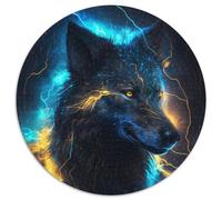 Fantasy Wolf Jigsaw Puzzles 1000 Pieces for Adults Round JigsawPuzzle 1000 Pieces for Adults Brain Teaser, Adult Game, Family Interactive Activity 67.5x67.5cm
