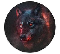 Fantasy Wolf Jigsaw Puzzles 1000 Pieces for Adults Round Puzzle 1000 Pieces Jigsaw High-Difficulty Brain Teaser for Teenagers 67.5x67.5cm
