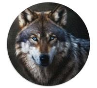 Fantasy Wolf Jigsaw Puzzles for Adults, 1000 Piece 1000 Piece Round Jigsaw Puzzle Brain Teaser Game, Interactive Family Game, Suitable for Ages 14+ 67.5x67.5cm